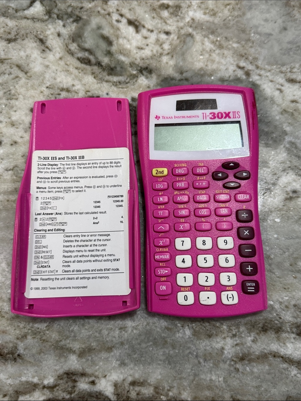 Texas Instruments Pink TI-30X IIS Scientific Calculator with Slide Cover